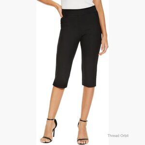 Stretch High Waisted Capri Pants with Pockets for Work Casual Wear